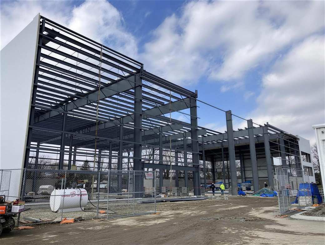 Structural steel frame for a multi-story U-Haul facility delivered by B&C